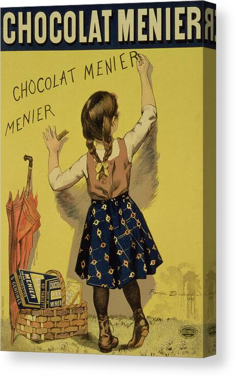 Advert Canvas Print featuring the drawing Vintage Poster advertising Chocolate by Firmin Bouisset