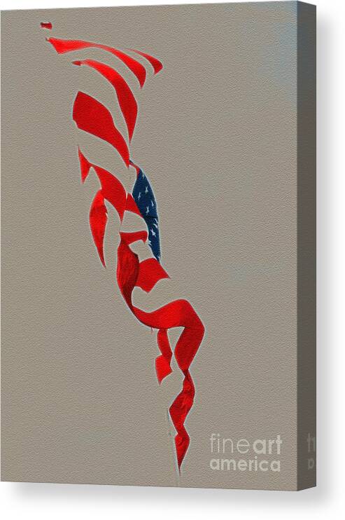 Old Glory Canvas Print featuring the photograph Waving by Lydia Holly