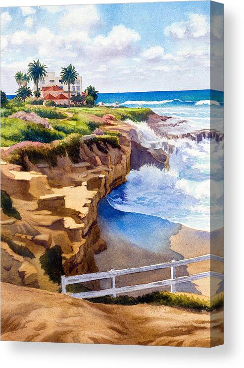 Wedding Canvas Print featuring the painting Wedding Bowl La Jolla California by Mary Helmreich
