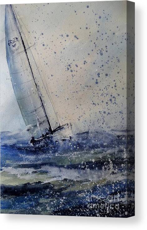 Sailing Canvas Print featuring the painting Wednesday Evening Sail by Sandra Strohschein
