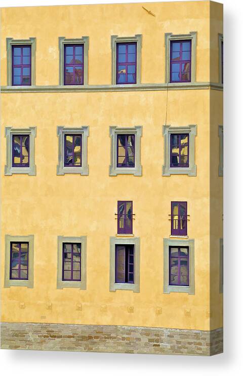 Brown Canvas Print featuring the photograph Windows of Florence by David Letts