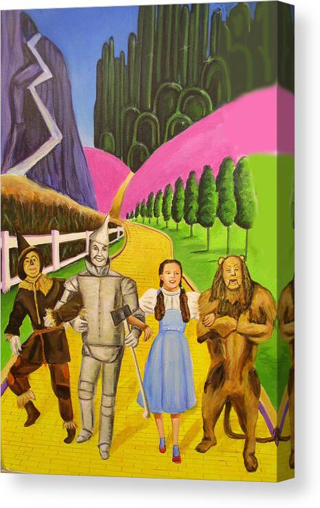 The Wizard Of Oz Canvas Print featuring the painting Wizard of Oz Illustration by Melinda Saminski