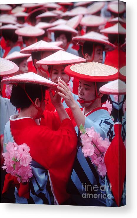 Japan Canvas Print featuring the photograph Women in Heian period kimonos preparing for a parade by David Hill