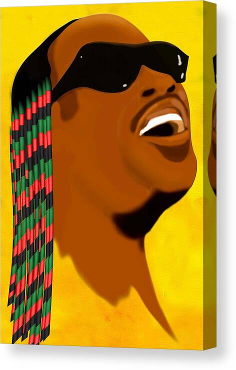 Stevie Wonder Canvas Print featuring the digital art Wonderful One by Terry Boykin