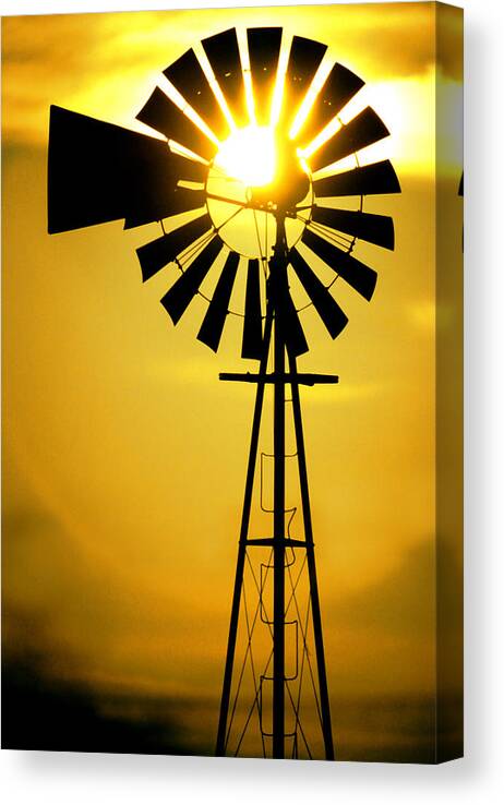 Windmill Canvas Print featuring the photograph Yellow Wind by Jerry McElroy