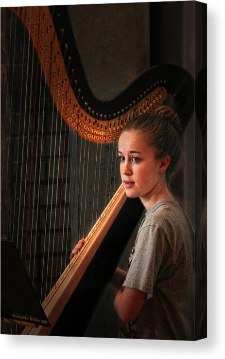 Harp Player Canvas Print featuring the photograph Young Musicians Impression # 36 by Aleksander Rotner