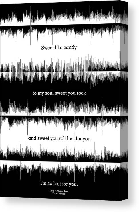 Wave Poster Canvas Print featuring the digital art Lyrics Music Waveform Poster by Lab No 4 - The Quotography Department
