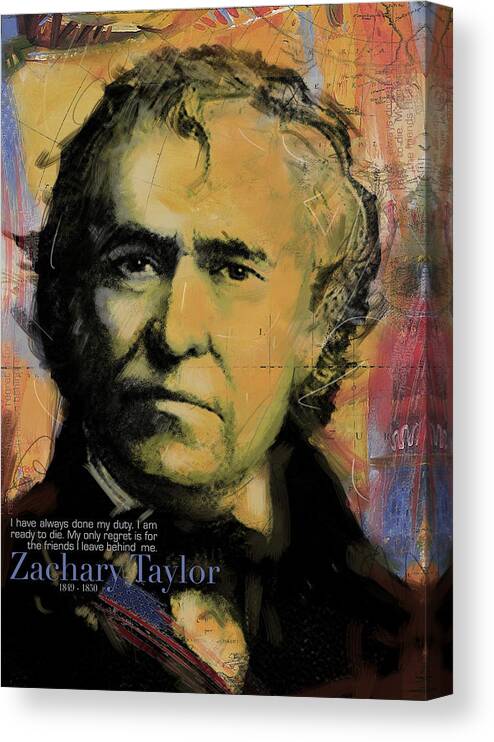 Zachary Taylor Canvas Print featuring the painting Zachary Taylor by Corporate Art Task Force