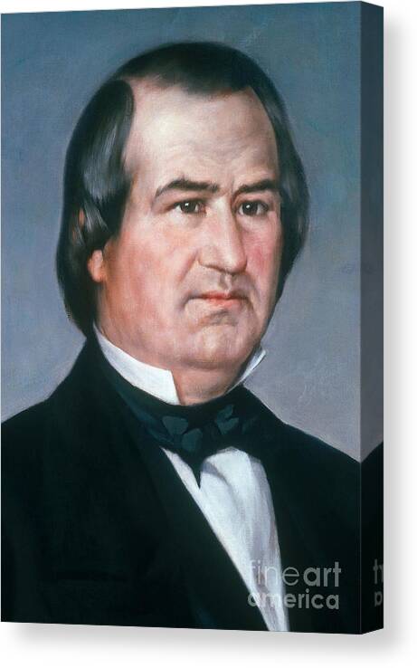 Andrew Johnson Canvas Print featuring the photograph Andrew Johnson #1 by Photo Researchers