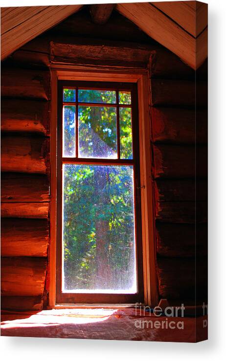Log Cabin Canvas Print featuring the photograph Cabin Window #1 by Bill Thomson