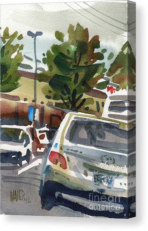 Shopping Canvas Print featuring the painting Mall Parking #4 by Donald Maier