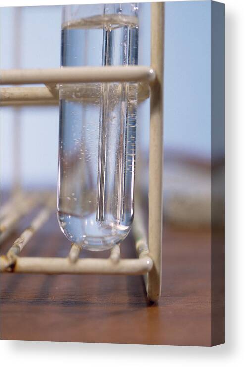 Dibromoethane Canvas Print featuring the photograph Alkene Decolourisation Of Bromine Water #2 by Andrew Lambert Photography