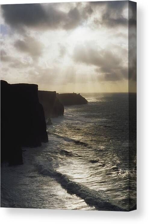 Beauty In Nature Canvas Print featuring the photograph Cliffs Of Moher, Co Clare, Ireland #5 by The Irish Image Collection 