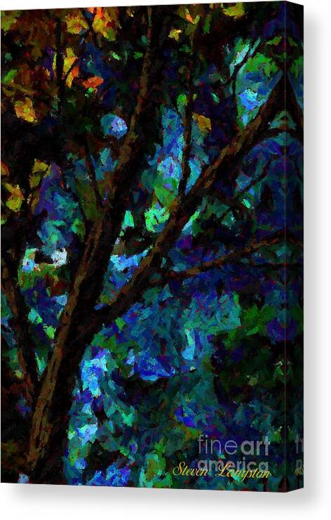 Teal Canvas Print featuring the painting A Touch of Blue by Steven Lebron Langston
