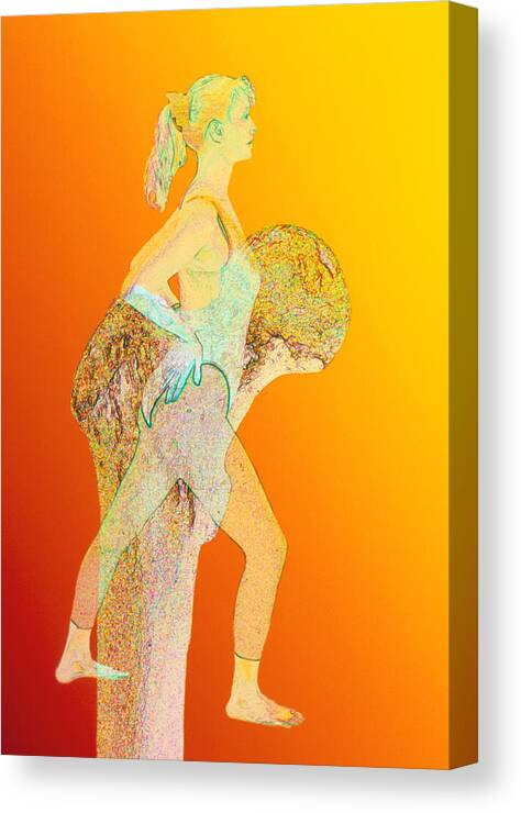 Osteoporosis Canvas Print featuring the photograph Abstract Artwork Of Osteoporosis Affecting Woman by David Gifford