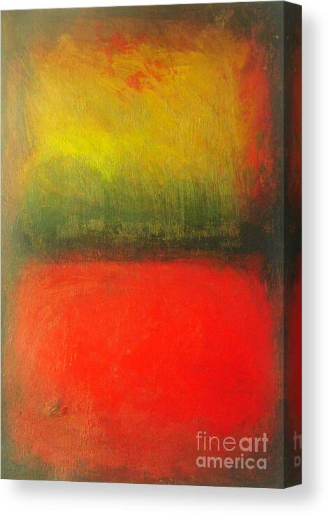 Poppy Canvas Print featuring the painting Poppy Field at Sunset by Vesna Antic