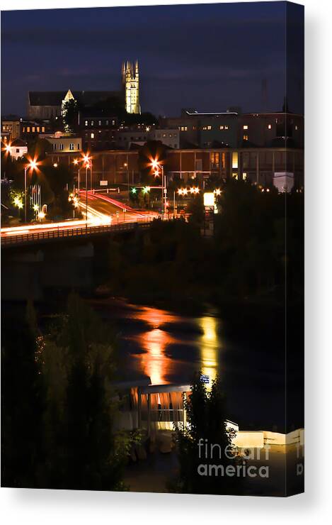 Lewiston Canvas Print featuring the photograph After Dark by Brenda Giasson