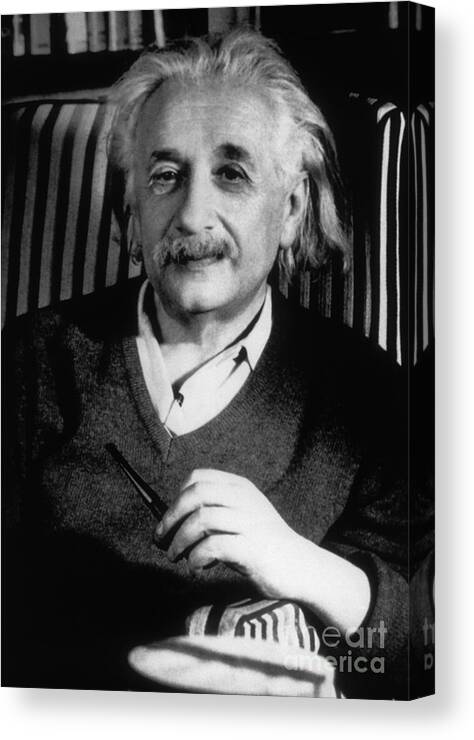 Science Canvas Print featuring the photograph Albert Einstein, German-american by Science Source