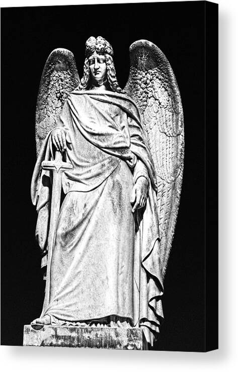 Angel Canvas Print featuring the photograph Archangel By Night by Georgiana Romanovna