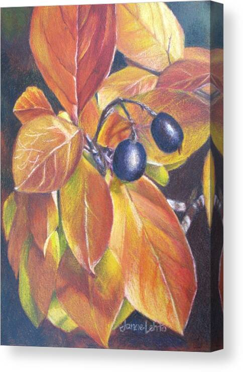 Autumn Canvas Print featuring the painting Autumn Berries by Janae Lehto