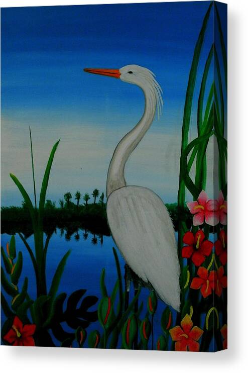 Birds Canvas Print featuring the painting Badswan Bird Type Thing by Robert Francis