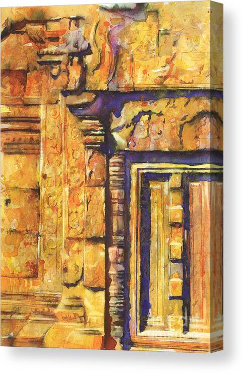 Angkor Wat Canvas Print featuring the painting Banteay Srei Doorway by Ryan Fox