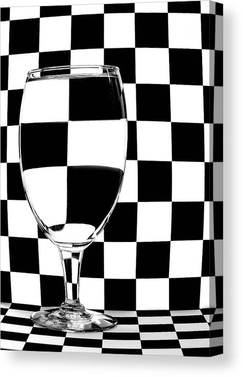 Checker Canvas Print featuring the photograph Black and White by Mark Fuller