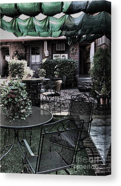 Cafe Canvas Print featuring the photograph Cafe Courtyard by Joanne Coyle
