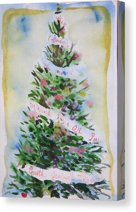 Tree Canvas Print featuring the painting Christmas tree by Tilly Strauss