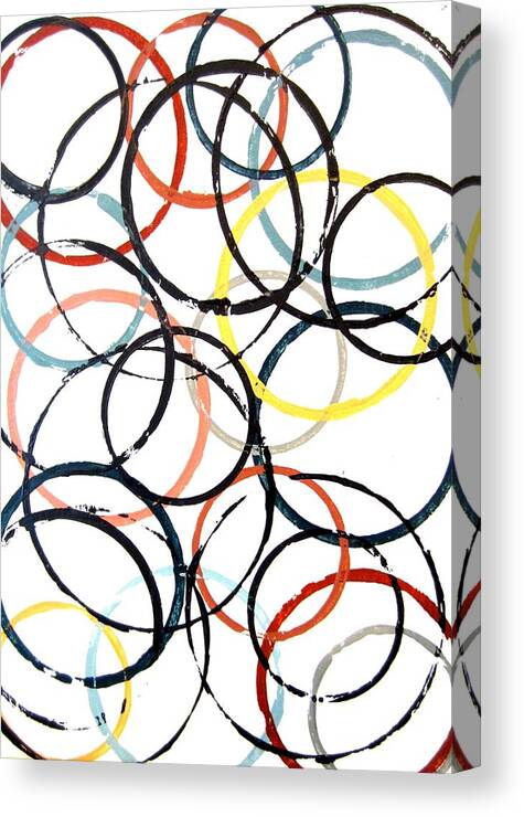 Circles Canvas Print featuring the mixed media Circles by Aimee Bruno
