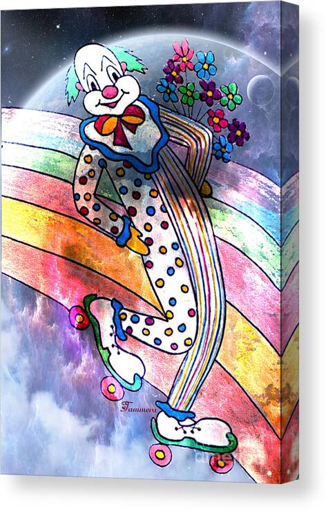 Clown Canvas Print featuring the digital art Clown In Love by Tammera Malicki-Wong