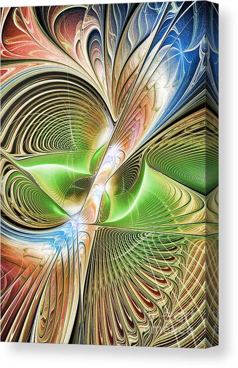 Fractal Canvas Print featuring the digital art Color Etchings of The Heart by Deborah Benoit