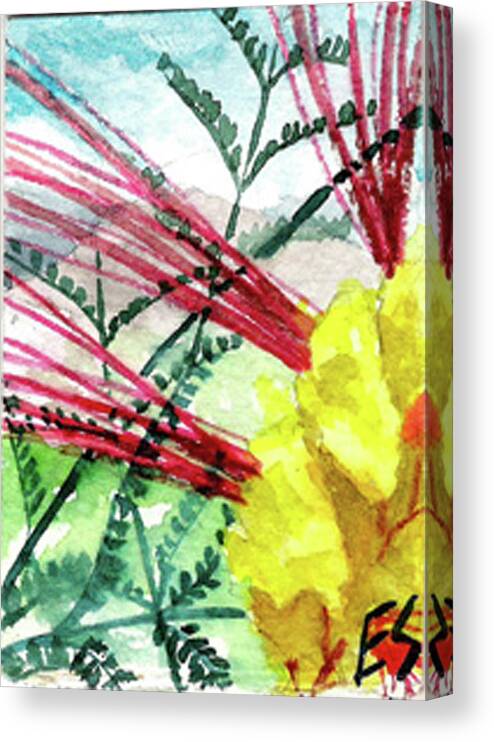 Bird Of Paradise Canvas Print featuring the painting Desert Bird of Paradise by Eric Samuelson