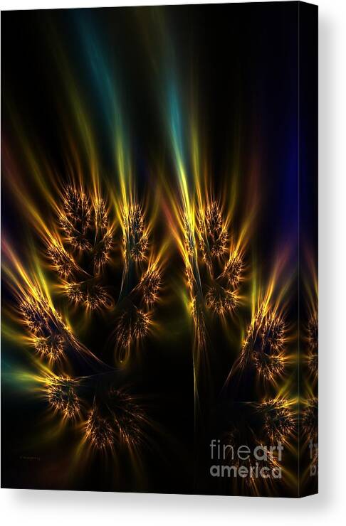 Digital Canvas Print featuring the digital art Flaming Fall Colors by Greg Moores