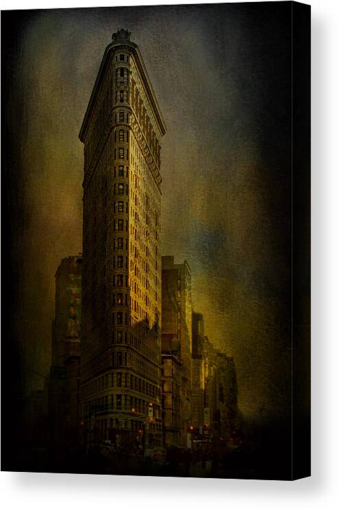 Flatiron Building Canvas Print featuring the photograph Flatiron Building...My View..revised by Jeff Burgess