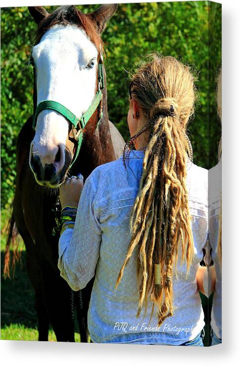  Canvas Print featuring the photograph 'Ghostface and Golden Dreads' by PJQandFriends Photography