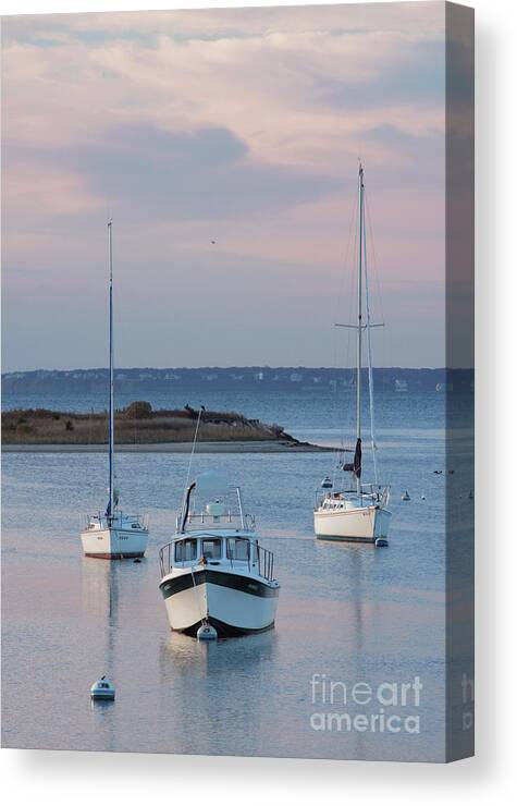 Boats Canvas Print featuring the photograph Green Pond-boats 02 by Gene Marchand