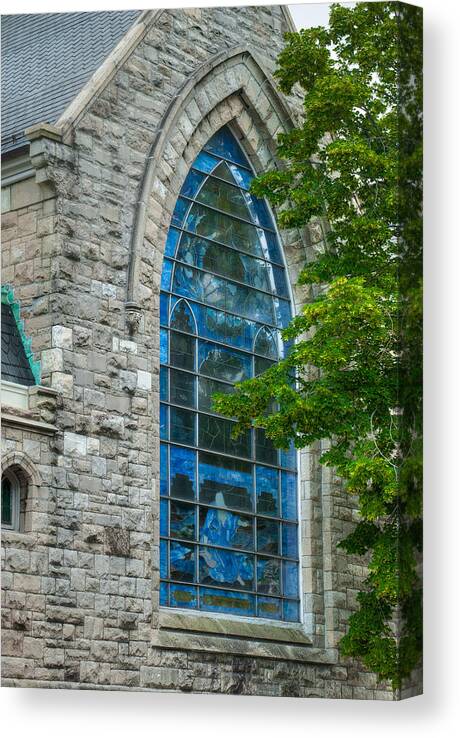 Arts District Canvas Print featuring the photograph Jesus and Stained Glass by Dennis Dame