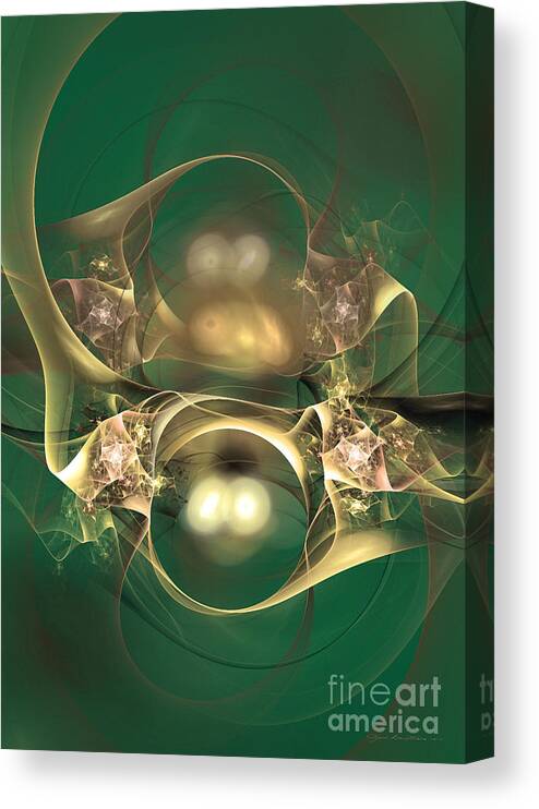Fractal Canvas Print featuring the digital art Kindred spirits - Abstract art by Sipo Liimatainen