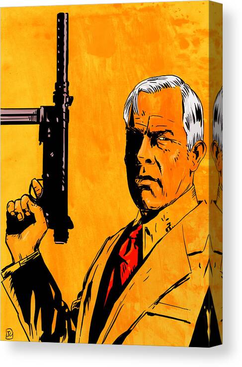 Lee Marvin Canvas Print featuring the drawing Lee Marvin by Giuseppe Cristiano