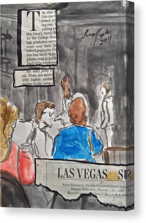 News Canvas Print featuring the mixed media Less Than 50 by Wade Hampton