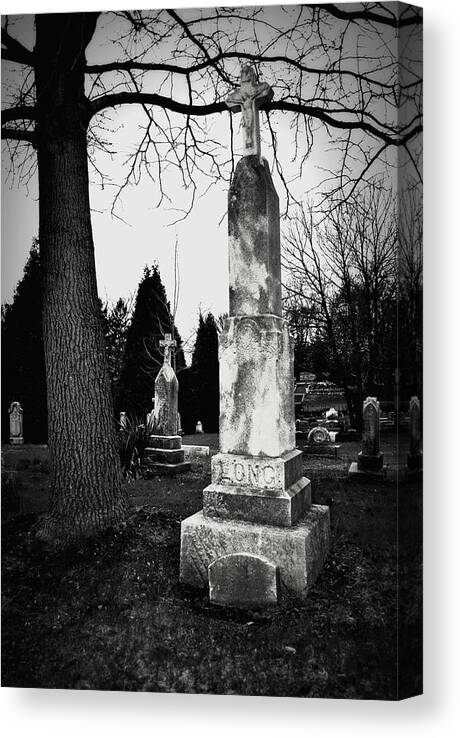 Black And White Canvas Print featuring the photograph Long Grave by Lora Mercado