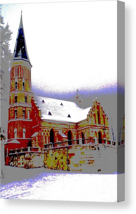 City Canvas Print featuring the photograph Medieval church by Arturas Slapsys
