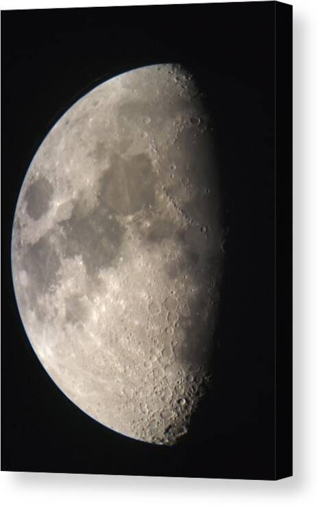 Dark Canvas Print featuring the photograph Moon Against The Black Sky by John Short