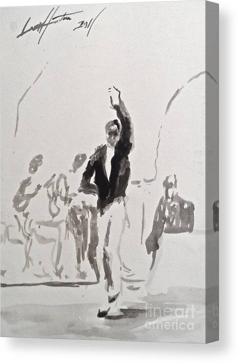 Flamenco Canvas Print featuring the painting Ole' 2 by Wade Hampton