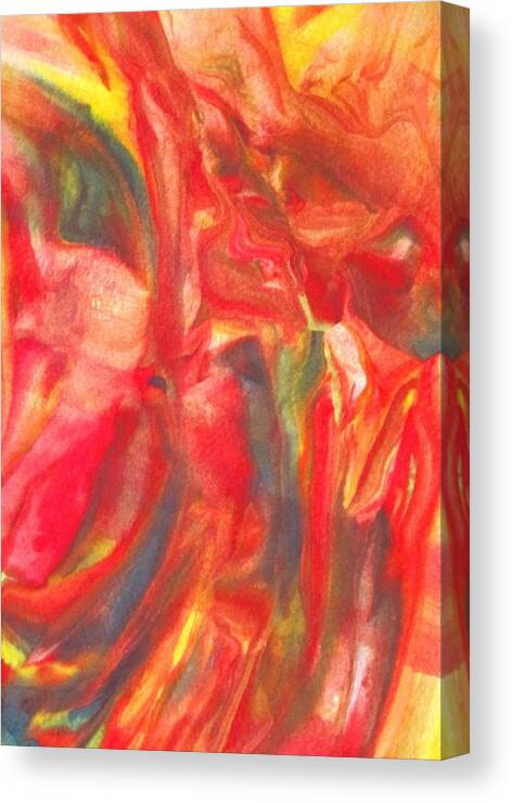 Red Canvas Print featuring the mixed media Please Find Me by Aimee Bruno