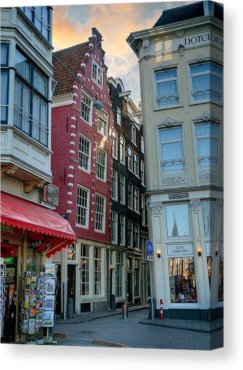 Holland Amsterdam Canvas Print featuring the photograph Prins Hendrikkade. Amsterdam by Juan Carlos Ferro Duque