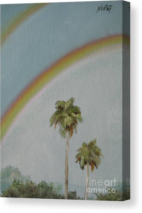 Noewi Canvas Print featuring the painting Rainbow by Jindra Noewi