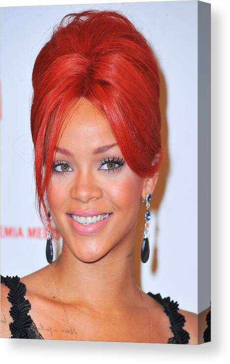 Rihanna Canvas Print featuring the photograph Rihanna At A Public Appearance For Dkms by Everett