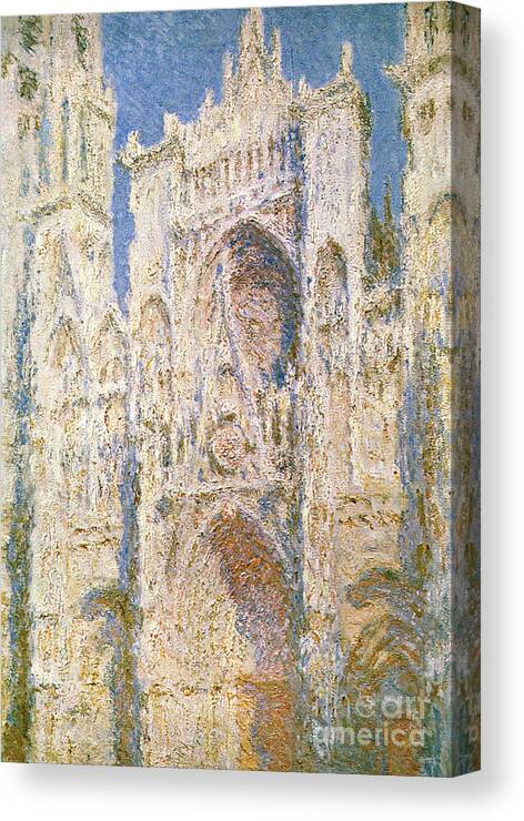 France Canvas Print featuring the painting Rouen Cathedral by Claude Monet